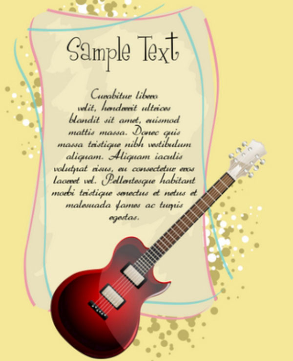 Guitar With Text Template Guitar With Text Template