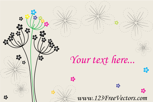 Vector Greeting Card with Flowers Vector Greeting Card with Flowers