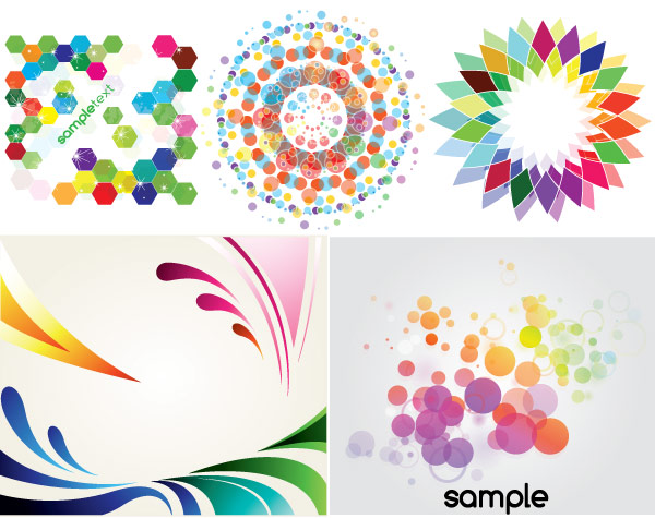 Colorful Backgrounds Decorative Elements Vector Art