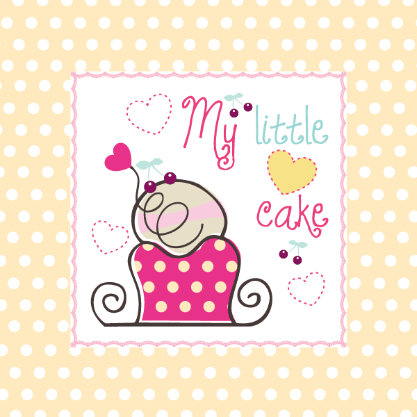My Little Cake Birthday Card Vector My Little Cake Birthday Card Vector