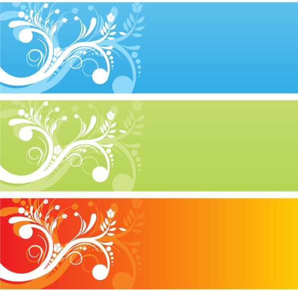 Сolor Flower Free Vector Banners
