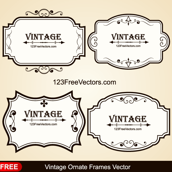 Vintage Ornate Frames Vector Free Art