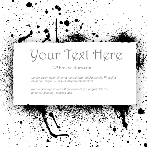 Vector Grunge Paint Splatter Frame Design