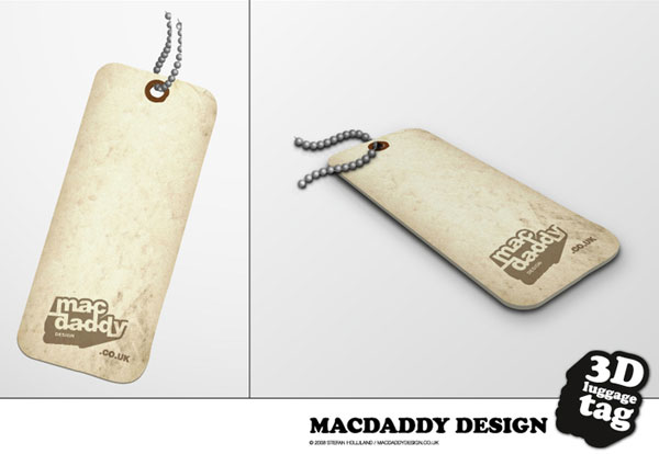 3D Luggage Tag Free Vector