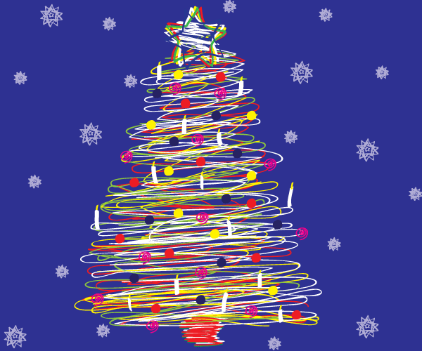 Vector Scribble Christmas Tree Vector Scribble Christmas Tree