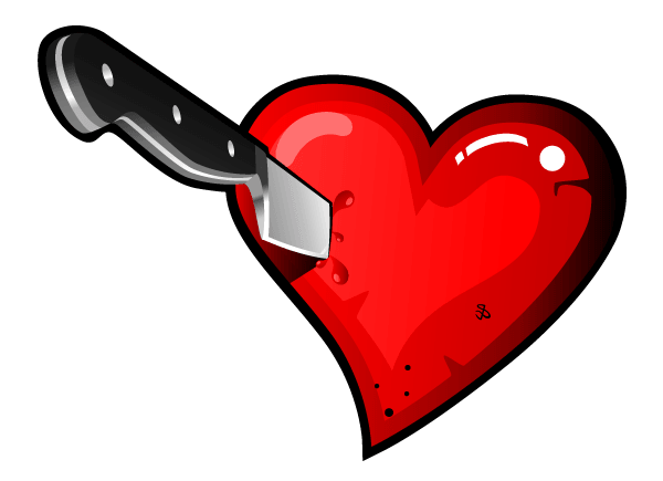 Stabbing Heart with Knife Vector Image Stabbing Heart with Knife Vector Image