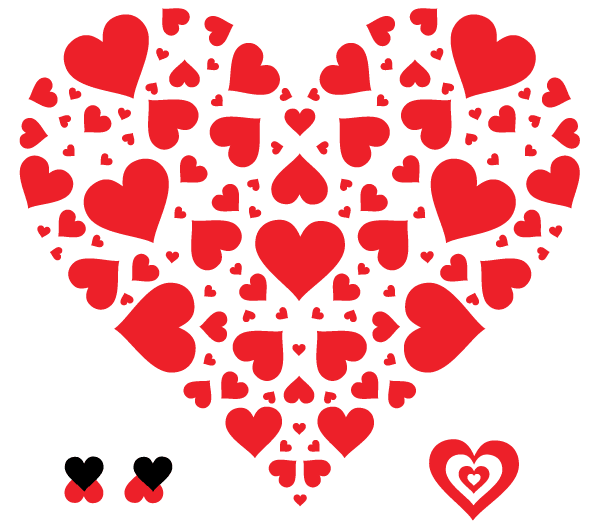 Vector Heart in Heart Shape Illustration