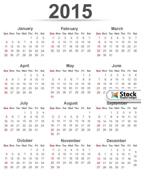 simple calendar template 2015