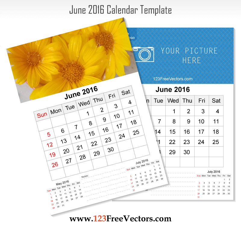 Wall Calendar June 2016