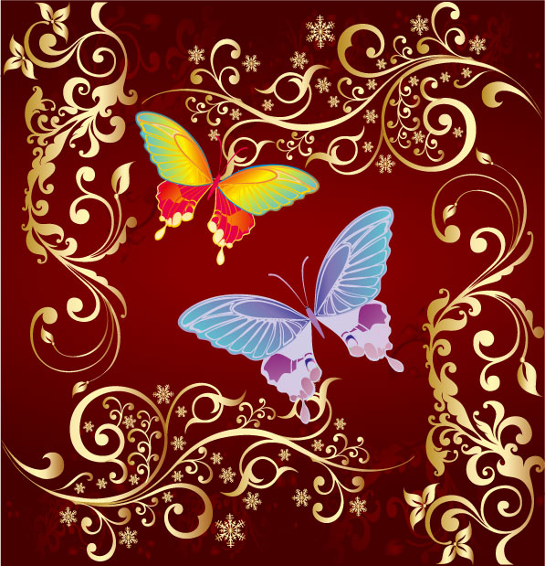 Butterfly And Flowers Free Vector Butterfly And Flowers Free Vector