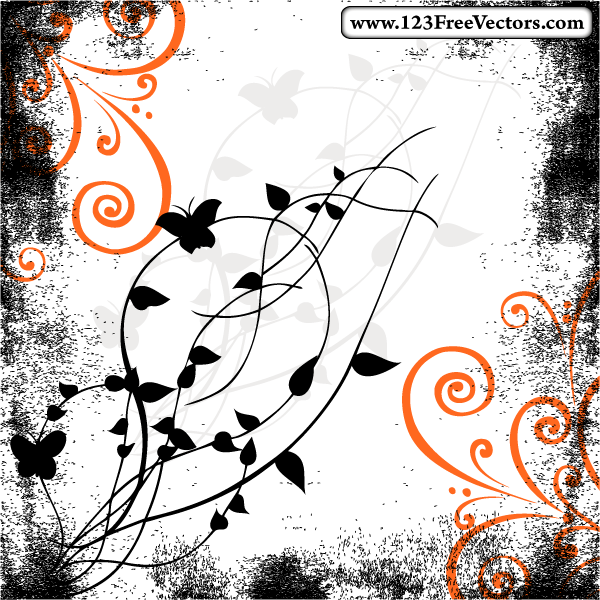 Vector Grunge Floral Illustration Vector Grunge Floral Illustration