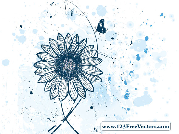 Vector Flower Watercolor Background Vector Flower Watercolor Background