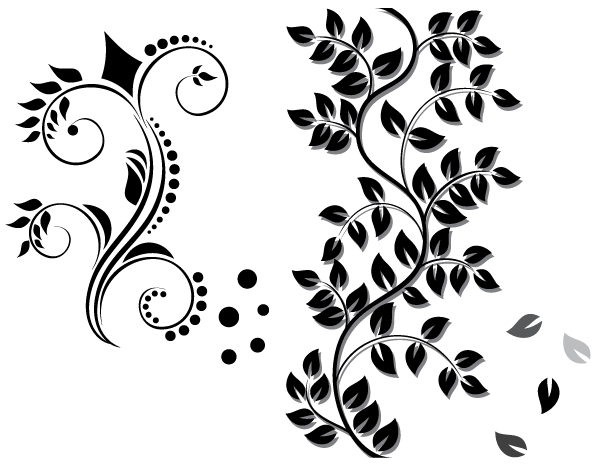 flower clipart black and white vector free download - photo #40