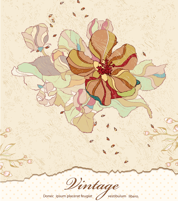 Vector Vintage Floral Background Free Download