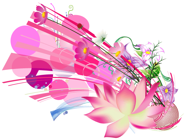 Vector Beautiful Pink Lotus Flower