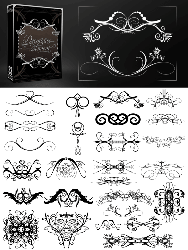 Vectors Decorative Elements Brushes Pack