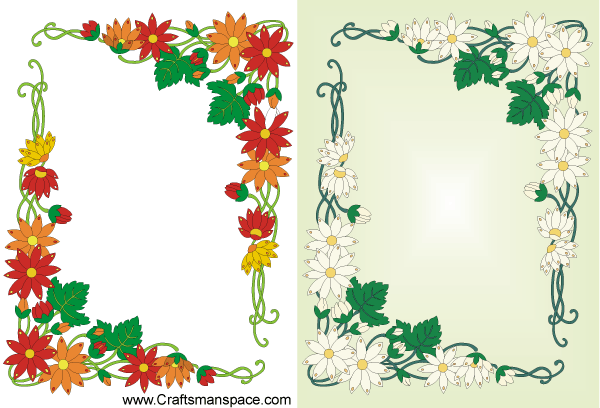 Floral Frame Design in Art Nouveau Style