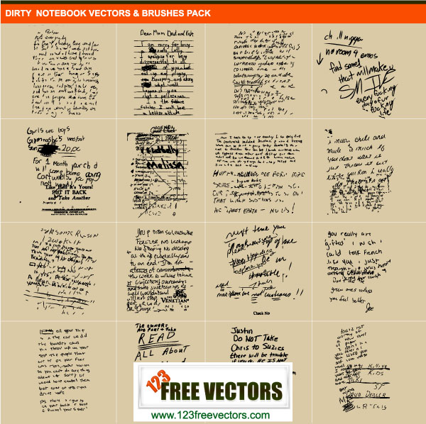 Dirty Note Book Vector Pack Dirty Note Book Vector Pack