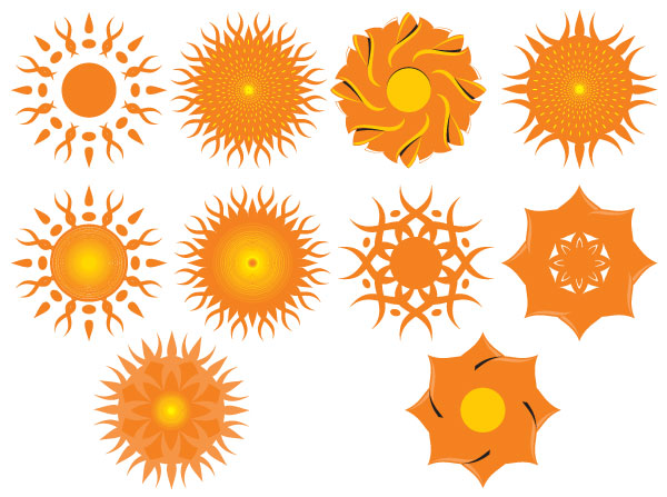 Suns And Other Motifs Vector Suns And Other Motifs Vector