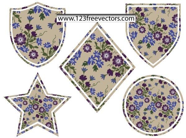 Flower Badges Vector Flower Badges Vector