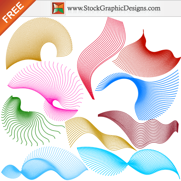Colourful Flowing Curves With Shapes Free Vector Elements Colourful Flowing Curves With Shapes Free Vector Elements