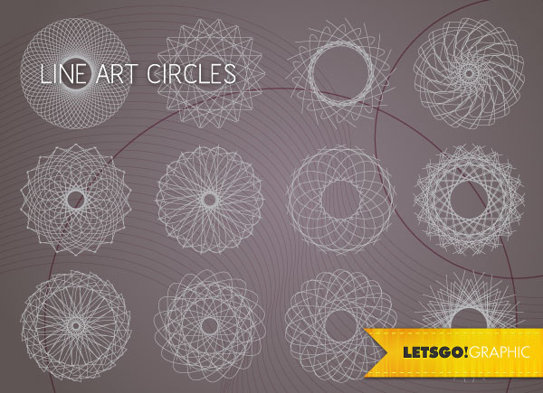 Download Vector Line Art Circle Design Elements Free | Download Free Vector Art | Free-Vectors