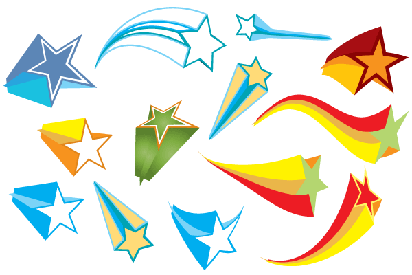 Colorful 3D Stars Free Vector Elements | Download Free ...