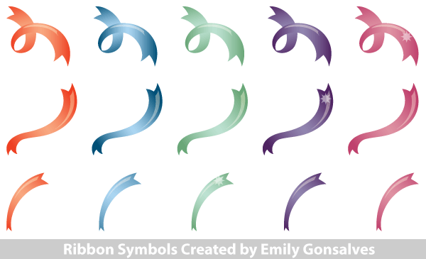 Ribbon Symbols Vector Ribbon Symbols Vector
