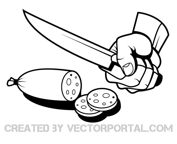 Hand Slicing Fruit Vector Clip Art Hand Slicing Fruit Vector Clip Art