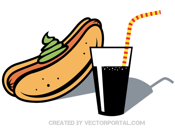 Hot Dog and Drink with Straw Clip Art Hot Dog and Drink with Straw Clip Art
