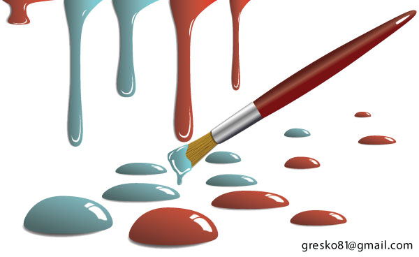 Paint Drops and Paint Brush Free Vector Paint Drops and Paint Brush Free Vector