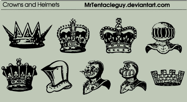 Heraldic Crowns And Helmets Vector Heraldic Crowns And Helmets Vector