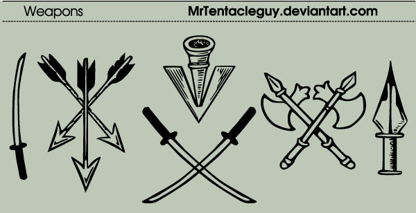Heraldic Weapons Vector Heraldic Weapons Vector