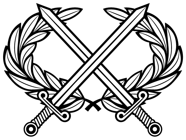 Vector Heraldic Cross Swords with Laurel Wreath Vector Heraldic Cross Swords with Laurel Wreath