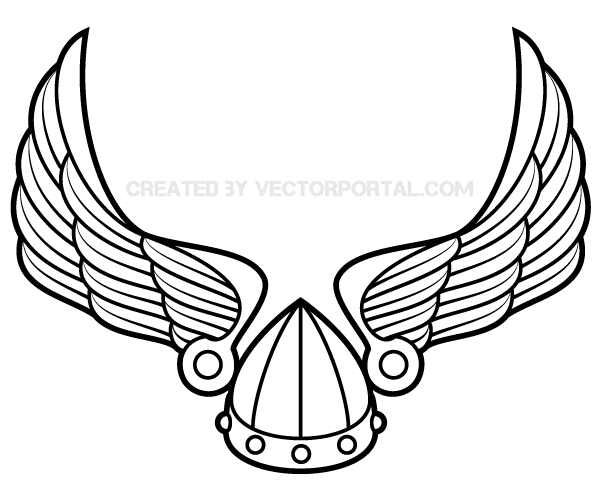 Winged Viking Helmet Vector Image Winged Viking Helmet Vector Image