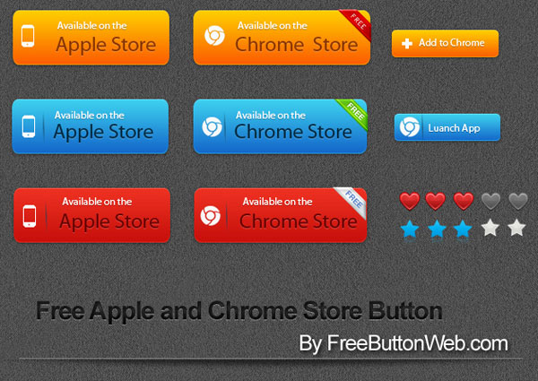 Free Apple and Chrome Store Vector Button