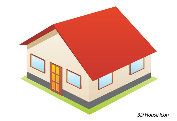3D House Icon Free Vector 3D House Icon Free Vector