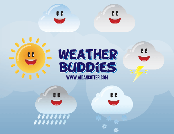 Cute Weather Icons Vector Cute Weather Icons Vector