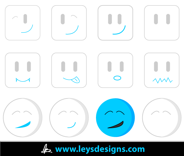 Vector Cartoon Emotions Faces