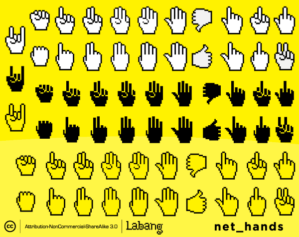 Web Icons: Hands Icons Vector Set Web Icons: Hands Icons Vector Set