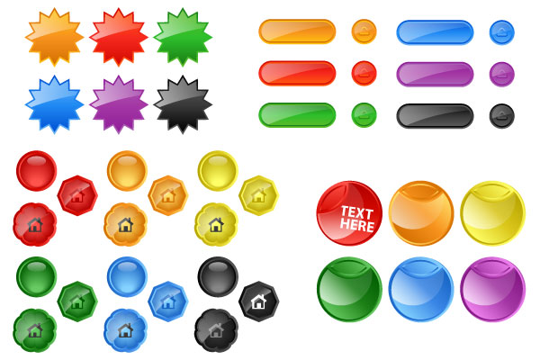 Vector Glossy Buttons Vector Glossy Buttons