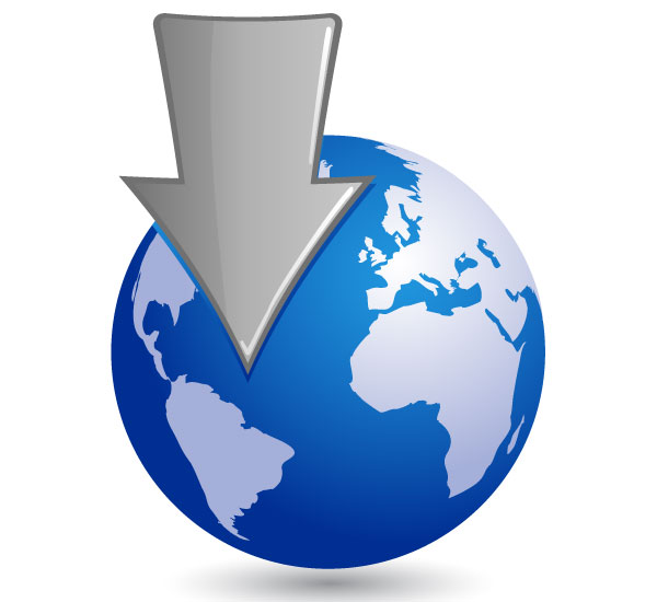 Vector Globe with a Silver Arrow