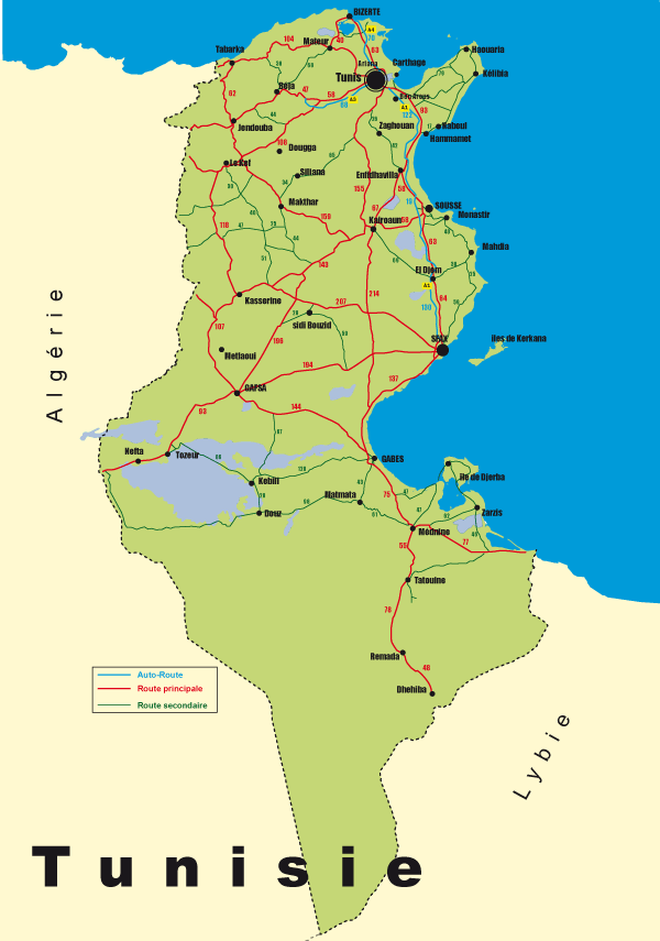 Vector Map of Tunisia Vector Map of Tunisia
