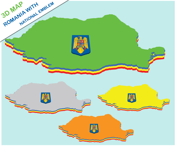 Vector Romania 3d Map Vector Romania 3d Map