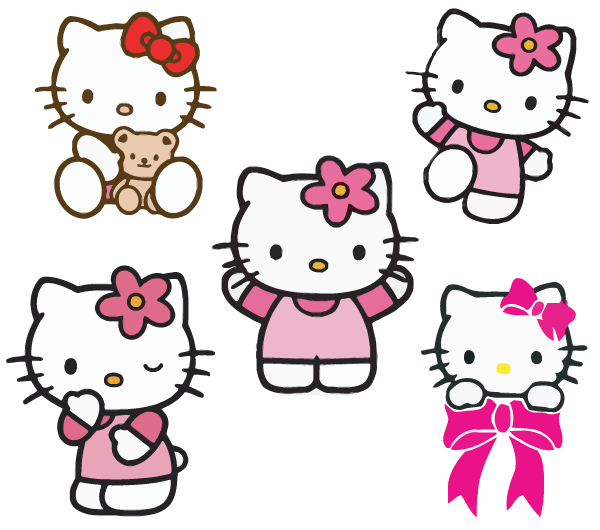 Hello kitty vectors Free