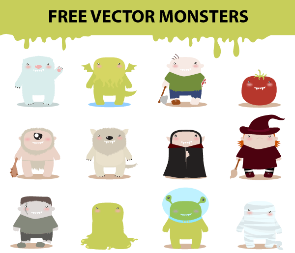 Free Vector Cartoon Monster Characters Free Vector Cartoon Monster Characters