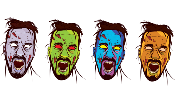 Vector Zombie Face Color Image Vector Zombie Face Color Image