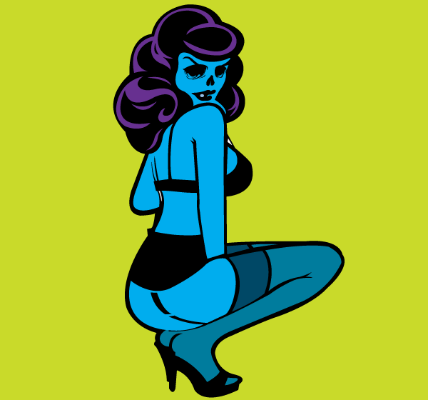 Zombie Pin Up Girl Free Vector Image Zombie Pin Up Girl Free Vector Image