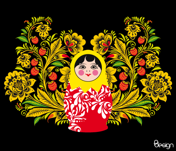 matryoshka doll cartoon