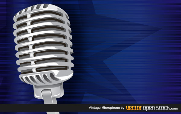 Download Vintage Microphone | Download Free Vector Art | Free-Vectors